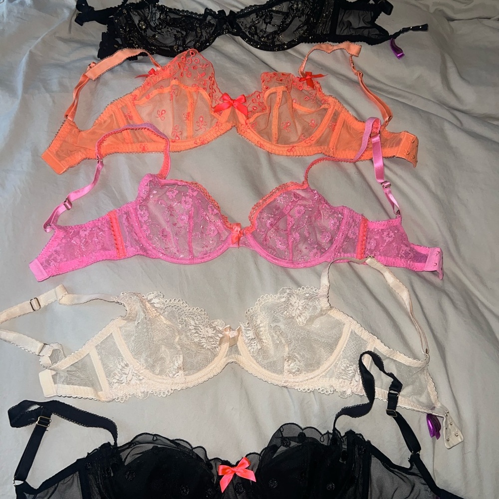 Agent Provocateur Vibrant Lace Bra Collection - Black, Pink, Orange, Cream